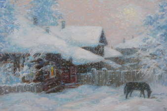 Зима в Вологде, х/м